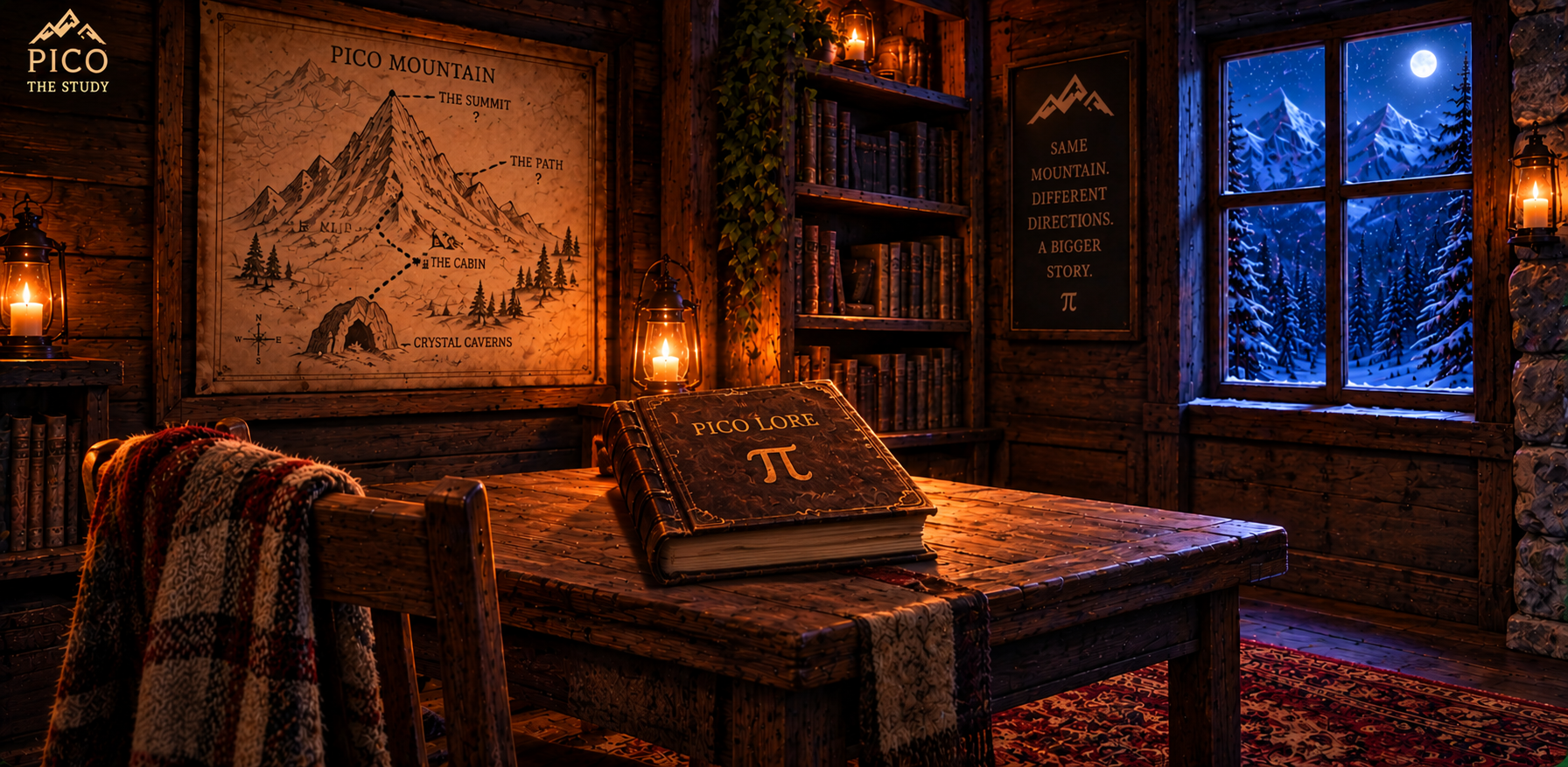 The PICO Study, with the PICO Lore book resting on the desk